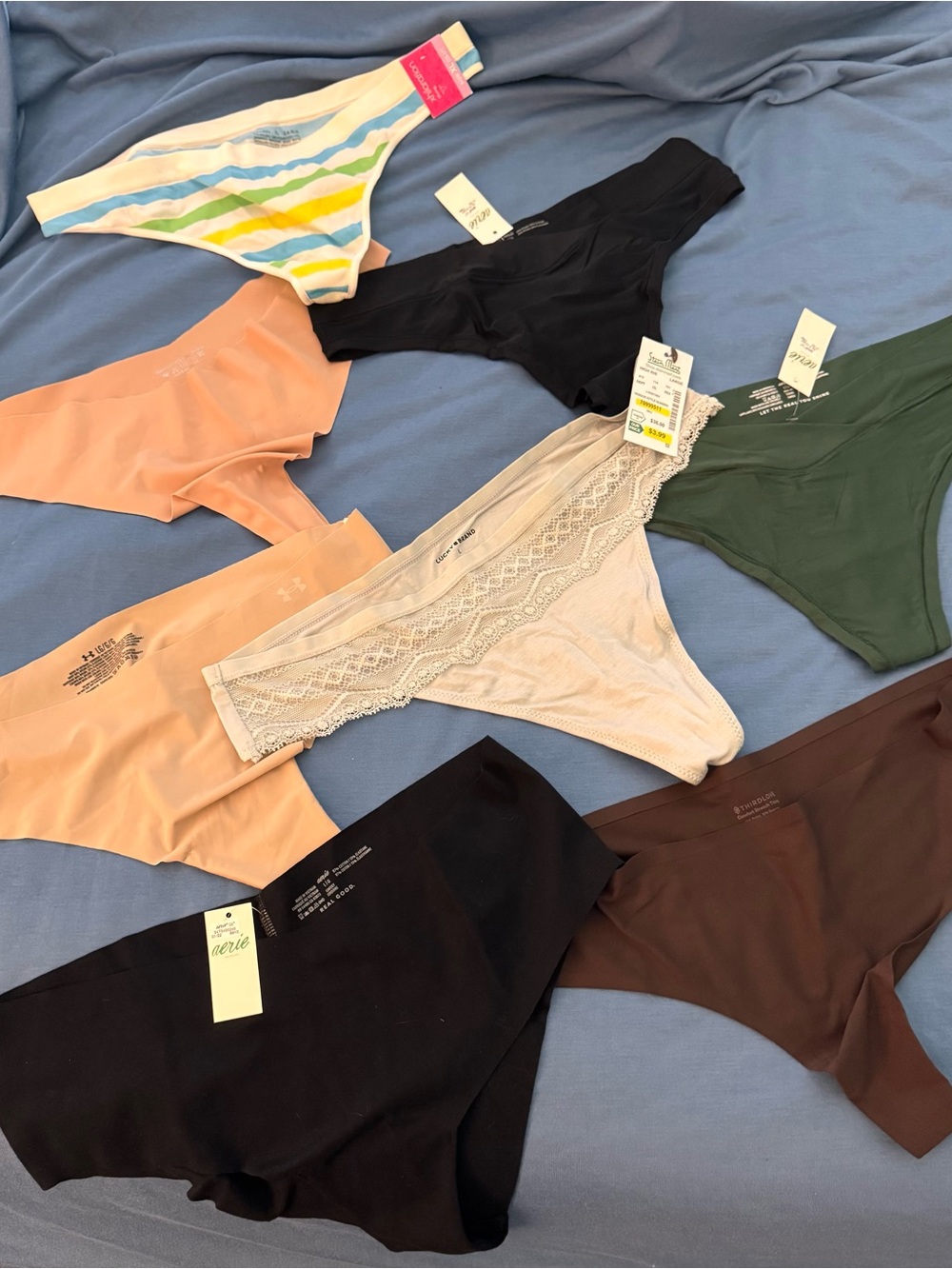 NEW! Lot of 9 pairs unworn thong undies.